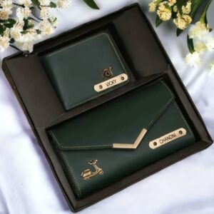 Personalized Couple Gift Combo – Faux Leather Wallets for Him & Her