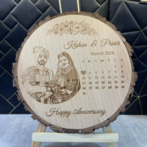 Personalized Round Wooden Photo/Name Engraving – 7.5x7.5 inches