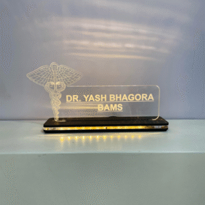 Personalized Doctor LED Name Plate with Acrylic Engraving and LED Light